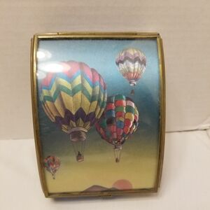 Vintage Via Vermont Colorful Hot Air Balloon Decorative Box